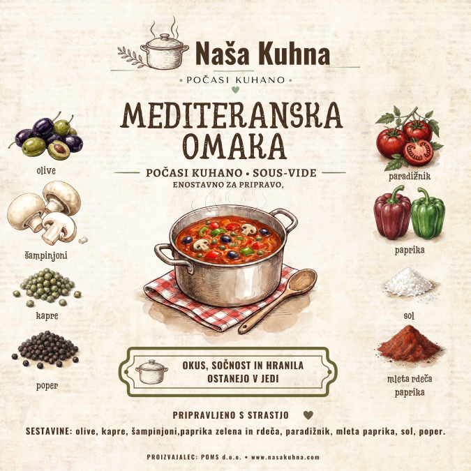 Mediteranska omaka — počasi kuhano sous-vide